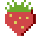 pixel art of a strawberry